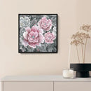 Pink Wall Art Bathroom Décor Modern Framed Floral Wall Picture Black and White Artwork Peony Flower Canvas Print for Bedroom Office Dining Room Décor Small by CozyNest Decor