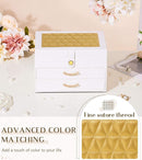 White Jewelry Box Organizer: Home Decor for Women - 2-Drawer Holder for Valentine’s Day Birthday Christmas White Gold by TinyTreasures Baby Boutique