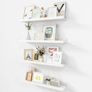 Picture Ledge Shelf, Wood Floating Shelves Set of 4, 24 inch Picture Ledge Shelves, Photo Ledge Nursery Book Shelves Wall Mounted for Living Room Kids' Room Bedroom, Color White by TinyTreasures Baby Boutique