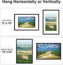 Vittanly 16x24 Picture Frames Set of 9, Shatter Resistant Plexiglass, Display 12x18 Pictures with Mat or 16x24 without Mat, Photo Frames for Wall or Tabletop, PVC Frame, Black by CozyNest Decor
