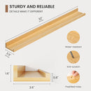Picture Ledge Shelf, Solid Pine Wood Floating Shelves Set of 2, 32 Inches Nursery Book Shelves for Toys Storage, Kids Bookshelf Wall Mounted for Living Room Bedroom Decor Books Photo Frames, Natural by TinyTreasures Baby Boutique