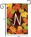 Briarwood Lane Fall Leaves Monogram Letter N Garden Flag by GreenHaven Gardens
