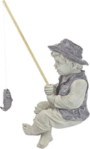 Design Toscano Frederic the Little Fisherman of Avignon Boy Fishing Garden Statue, 15 Inch Tall, Cast Stone Resin, Two Tone Stone Finish by GreenHaven Gardens