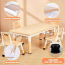 FUNLIO Kids Table and 4 Chairs Set for Ages 3-8, Height Adjustable Toddler Table and Chair Set, Easy to Wipe Arts & Crafts Table, for Classrooms/Daycares/Homes, CPC & CE Approved (5 pcs Set) - Natural by CozyNest Decor