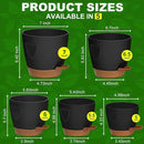 '- Uneed Plastic Flower Pot,5-Pack Plant Pots with Drainage 7/6.5/6/5.5/5 Inch,Self Watering Pots for Indoor Plants,Planters for Indoor Outdoor Plants (Black) by CozyNest Decor