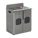 ECR4Kids Play Kitchen Stove, Wooden Playset, Grey Wash by TinyTreasures Baby Boutique