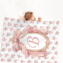 Personalized Baby Girl Crib Bedding Set – Custom Name Bow Pink 3-Piece Nursery Set with Soft Flannel Blanket, Fitted Sheet & Pillowcase – Infant & Toddler Bedding Gift by TinyTreasures Baby Boutique