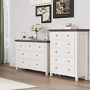 BLANKSPACE 7 Drawer Dresser, Modern Farmhouse Dresser Chest of Drawer for Bedroom, Chest of Drawers Storage Cabinet for Living Room, Entryway, Hallway, Antique White by CozyNest Decor