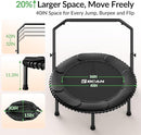 BCAN 40"/48" Mini Rebounder Trampoline for Adults with Bar, 450/550LBS Fitness Trampoline with Bungees, Adjustable Handle, Stable & Quiet, Indoor Outdoor, Whole-Body Workout & Relaxation at Home by TinyTreasures Baby Boutique