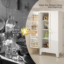 51" H Metal Kitchen Pantry Storage Cabinet, Freestanding Cupboard Storage Cabinet with Doors and Adjustable Shelves, Large Stand Up Food Cupboard for Living Room, Dinning Room, White by CozyNest Decor