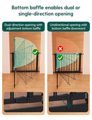 Babelio 29-43" Magnetic Baby Gate for Stairs,Doorways House,Kitchen,30" Tall Pet Barrier with Baffles,Pressure Mounted & Dual-Lock Design Safety for Kids Toddler,Auto-Close/Hold-Open,Black by TinyTreasures Baby Boutique