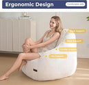 MAXYOYO Bean Bag Chair, Comfy Bean Bag Sofa with Back Support, Faux Fur Bean Bag Chair for Adults and Kids, Stuffed Floor Sofa for Living Room, Bedroom, Apartment, Beige by CozyNest Decor
