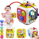 AiTuiTui Multifunction Baby Sensory Activity Cube Toys for 12 18 Months, Shape Sorter Early Learning Educational Interactive Toys for Toddlers 1 2 Year Old Boy Girl, 1st Birthday Gifts by TinyTreasures Baby Boutique