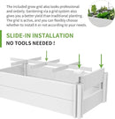 45''x22.5'' Raised Garden Bed Kit | Planter Box Outdoor for Gardening, Whelping Pen | Easy Vinyl Plastic Garden Planter Box with Grow Grid-White by GreenHaven Gardens