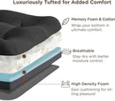 Codi Dining Chair Cushions 4 Pack, Thick Chairs Pads for Indoor Kitchen Room - Washable, Non-Slip Memory Foam Seat Cushion with Ties, 16.5"x16.5"x 3.5", Set of 4, Black by CozyNest Decor