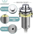SinkTop Air Switch Kit (Long Full Brass Button) for Garbage Disposal, Cordless Chrome by CozyNest Decor