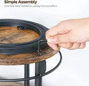 Lazy Susan Organizer, Rotating Spice Rack, 2 Tier Spice Turntable Organizer, Industrial Turntable Spice Holder, for Kitchen Countertop and Cabinet, Compact and Versatile, Rustic Brown SR22BR by CozyNest Decor