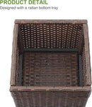 LEWIS&WAYNE Set of 2 Tall Planters for Outdoor Plants Handmade 24'' Wicker Tall Square Planter Box with Removable Liners Modern Planter for Indoor Outdoor Garden Patio Front Porch - Brown by CozyNest Decor