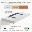 8 Inch Deep Floating Shelves White, Rustic Wood Floating Shelf for Home Decor, 8 x 8 Inch Square Wall Shelves, Wooden Storage & Display Shelves for Kitchen, Bathroom, Living Room, Set of 2 by CozyNest Decor