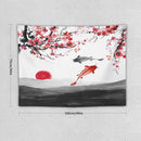 Japanese Koi Fish Tapestries, Cherry Blossoms Asian Oriental Flower Branch Koi Fish Carp Tapestry Wall Hanging for Bedroom Living Room Office Decor 40"x30" by CozyNest Decor