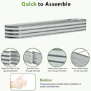 zizin Galvanized Raised Garden Bed Metal Oval Raised Garden Beds Outdoor Planter Box for Vegetables (12x2x1FT, Silver) by GreenHaven Gardens