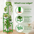 TOSKING 5 Tier Tall Plant Stand Indoor Outdoor, Heavy Duty Corner Shelf for Plants & Decor, Space Saving 3.9FT Metal Flower Pot Stand for Balcony, Garden, Living Room, Patio (Green) by GreenHaven Gardens