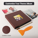 RECUTMS Small Photo Album Self Adhesive Scrapbook Magnetic Photo Albums for 4x6 5x7 8x10 Pictures for Baby Family Wedding 40 Pages with Metal Pen and Plastic Board (Brown) by TinyTreasures Baby Boutique