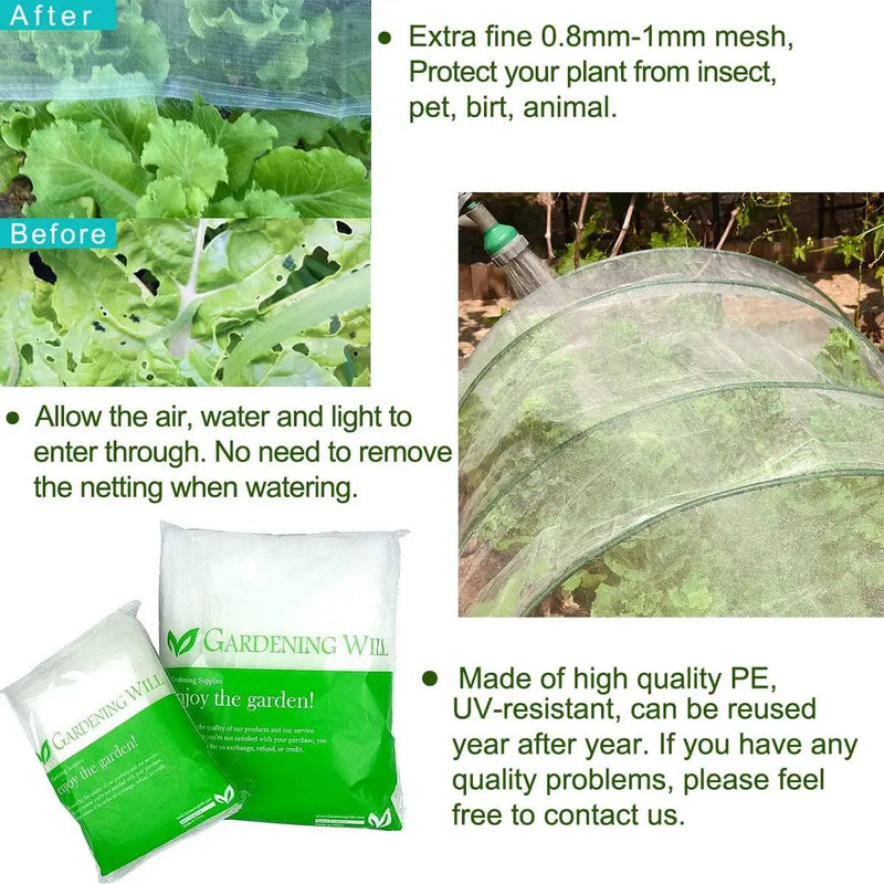 10Ft x 100Ft Mosquito Bug Insect Bird Fine Mesh Net Barrier Hunting Blind Garden Screen Netting for Protect Your Plant Fruits Flower, photo 2 of 5