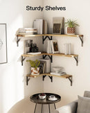AMADA HOMEFURNISHING Wall Shelves Set of 6, Rustic Farmhouse Style, Wood Floating Shelves for Wall Decor, Bathroom & Bedroom Storage, Living Room Book Shelves, 6pcs by TinyTreasures Baby Boutique