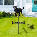 BAYN Solar Labrador Silhouette Dog Breed Welcome Sign with a Lantern Outdoor Decorative Garden Stakes for Yard, Lawn, Patio, Pathway by CozyNest Decor