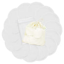 wegreeco Nursing Breast Pads (14 Pack) + Laundry Bag & Travel Storage Bag, 4.7 inch Option - Washable & Reusable Breastfeeding Nursing Pads (White, Plain Shape) by TinyTreasures Baby Boutique