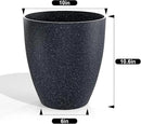 QCQHDU Plant Pots Set of 2 Pack,10 Inch Plant Pot for Indoor and Outdoor Plants with Drainage Hole,Flower Pots Modern Decorative Planter for Garden Plants (Black) by GreenHaven Gardens