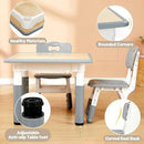 FUNLIO Kids Table and 4 Chairs Set, Height Adjustable Toddler Table and Chair Set for Ages 3-8, Easy to Wipe Arts & Crafts Table, for Classrooms/Daycares/Homes, CPC & CE Approved (5-Piece Set) - Gray by CozyNest Decor