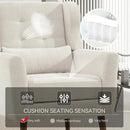 Modern Accent Chair, Upholstered Armchair with Pillow, Fabric Single Sofa Chair with Lounge Seat and Wood Legs Accent Chair for Living Room Bedroom Small Spaces (Beige, Set of 1) by CozyNest Decor
