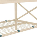 Outsunny Raised Garden Bed with Galvanized Steel Frame, Storage Shelf and Bed Liner, Elevated Planter Box with Legs for Vegetables, Flowers, Herbs, Cream by GreenHaven Gardens