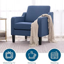 VINGLI Mid Century Modern Accent Chair, Navy Blue Fabric Accent Chairs for Living Room, Upholstered Armchair with Scooped Arms for Bedroom, Apartment, Studio, Office, Waiting Room by CozyNest Decor