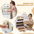 Labebe Wooden Kids Play Kitchen, Toy Kitchen Set with Plenty of Play Features & Cookware, Toddler Kitchen Playset Designed in Trendy Home Style for Boys Girls by TinyTreasures Baby Boutique