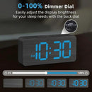 uscce Wooden Digital Alarm Clocks for Bedrooms: Dimmable Dual Alarm Clock with Large Numbers for Bedside Desk - Loud Alarm for Heavy Sleepers with Volume Control - Wood Decor & Gifts by CozyNest Decor