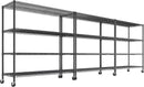 REIBII 55.5''W Storage Shelves 2500LBS Wire Shelving Unit with Wheels Heavy Duty Metal Shelves for Storage Adjustable Garage Storage Rack Pantry Shelf Kitchen Shelving, 75.6" H X 55.5''W X 24" D, 3PCS by CozyNest Decor