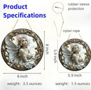 Flower Fairy Garden Decorations Angel Wing Christmas Halloween Deco Statue Art Elf Sculpture Hanging Craft for Outdoor Yard Courtyard Lawn Patio Window Acrylic Ornament Home Gift (D,L: 8*8 IN) by CozyNest Decor