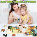 Wooden Dinosaurs Puzzles for Kids Age 3 4 5 Year Old, 4 Pack 24 Pcs Montessori Toddler Jigsaw Puzzles for Girl boy Activities Preschool Learning Educational Birthday Gift Travel Autistic Wooden Toys by TinyTreasures Baby Boutique