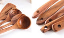 Wooden Spoons for Cooking, Cooking Utensils Set of 6 Natural Teak Wooden Cooking Spatulas with Utensils Holder Comfort Grip Wooden Kitchen Utensils for Nonstick Cookware by CozyNest Decor