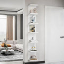 Versatile 7 Tier Shelf Unit 6.4Ft Lack Wall Shelf Unit with LED Floating Wall Shelf Unit Wall Mount Vertical Shelving for Storage Space Saving Organizer for Bedroom Living Room Office Display Decor by CozyNest Decor