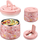 Soup Thermo for Hot Food Kids 14oz Lunch Containers with Buckle Lid Wide Mouth Hot Food Jar Vacuum Insulated Stainless Steel Bento Box Leakproof with Spoon(Rainbow) by TinyTreasures Baby Boutique