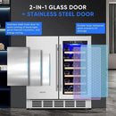 30" Stainless Steel Wine & Beverage Refrigerator - Dual Zone, Built-in/Freestanding with Upgraded Cooling - 30 Bottles & 110 Cans Capacity by CozyNest Decor