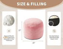 Foot Ottoman 20"x15" Small Automan Foot Rest Pouf Ottoman Cover Round with Sponge Small Foot Rest Filled Foot Pouf Ottomans Stuffed Pink Mushroom Modern Ottomans Hassock Footstool Footrest for Couch by CozyNest Decor