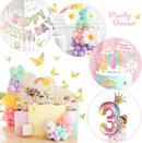 Daisy 219Pcs Balloons Garland Kit with Number 3 Balloon, Banner, Cake Topper, Rainbow Birthday Party Decorations for 3 Year Old Girl by TinyTreasures Baby Boutique
