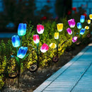 Veesee Solar Garden Outdoor Flower Light, Powered Stake for Decorative Landscape Lawn Yard Patio LED Lighting (Tulip-Purple, 2Pack) by GreenHaven Gardens
