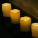 Waterproof Outdoor Battery Operated Flameless Pillar Candles with Timer White Plastic Realistic Flickering Fake Electric LED Lights for Lantern Garden Wedding Christmas Decorations 3”x4” 6 Pack by GreenHaven Gardens