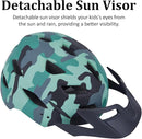 Kids Bike Helmet, Youth Toddler Boys Girls Helmets, 2 Size Adjustable for Ages 2-3-5-8-14 Years, Child Helmet with Visor and LED Light, Lightweight Multi-Sport Bicycle Scooter Cycling Helmets by TinyTreasures Baby Boutique